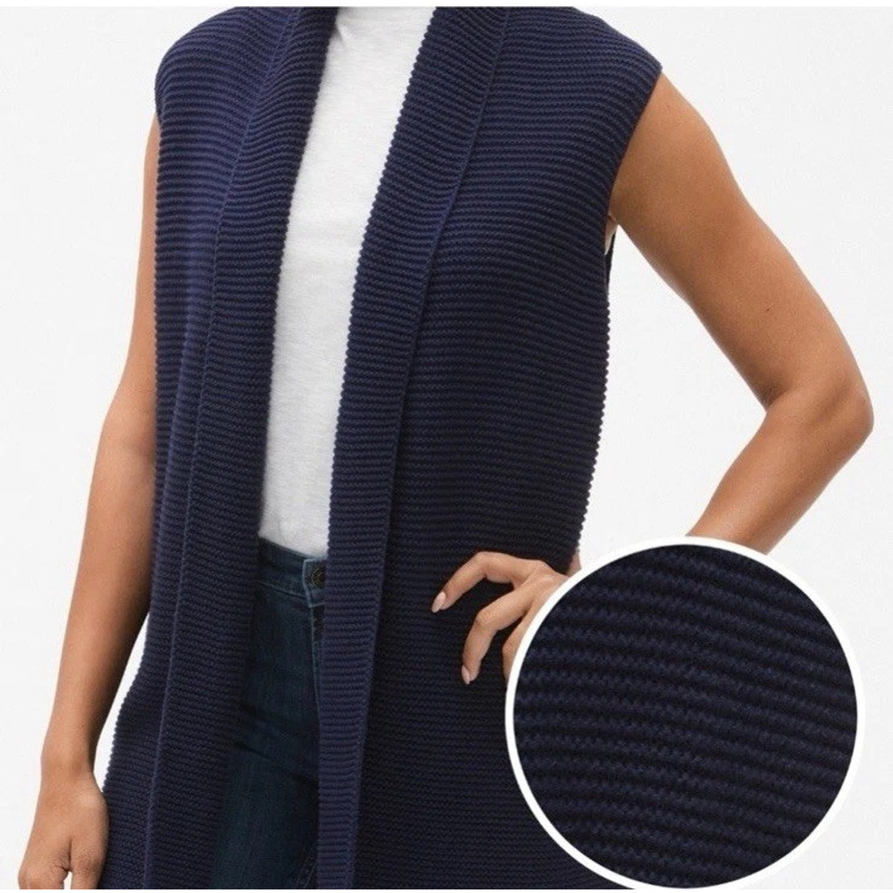Women's Gap for Good Navy Sleeveless Open Textured Knit Vest Cardigan Size XS